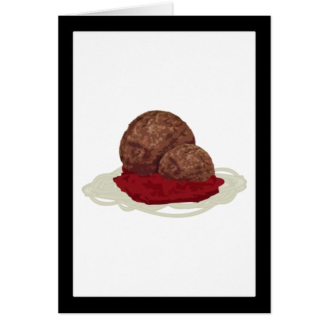 Cartão Espaguete E Almôndegas Com Molho (Frente)