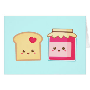 Cartão Espalhe o amor com Cute Toast e Jam