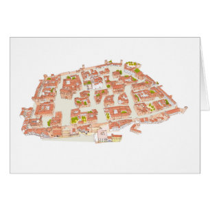 Cartão Espanha de Caceres. Cidade medieval