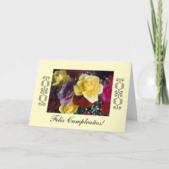 Cartão Espanhol: Aniversário/Cumpleaños (Frente)