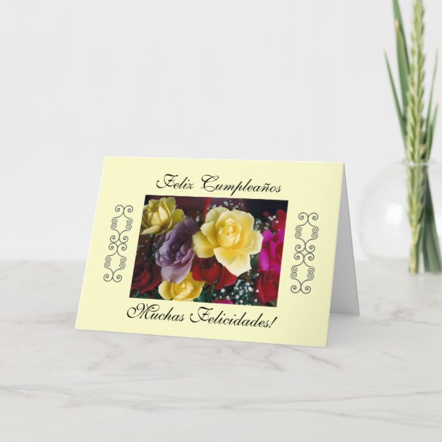 Cartão Espanhol: Aniversário de Cumpleaños/ (Frente)