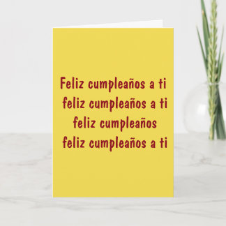 CARTÃO ***ESPANHOL*** CANÇÃO DE ANIVERSÁRIO PARA "SEU AMI