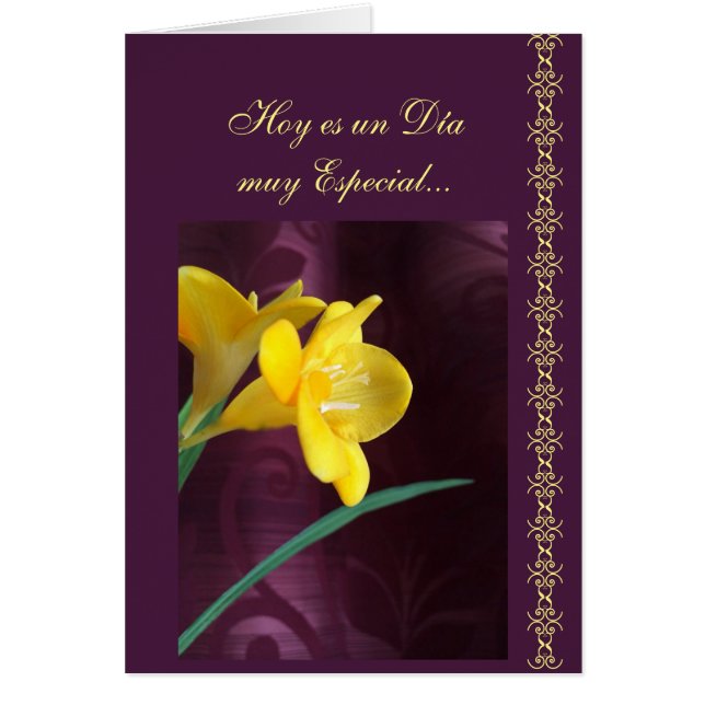 Cartão Espanhol: Dia especial (Frente)