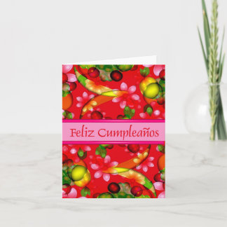 Cartão Espanhol do feliz aniversario com vazio para