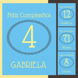 Cartão Espanhol: Feliz Cumpleaños - Aniversário