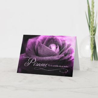 Cartão Espanhol Perda de uma Mãe Simpatia Rosa Roxo