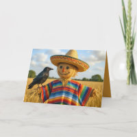Espantalho de Aniversário Vestindo um Sombrero e P