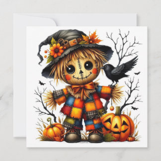 Cartão espantalho de Halloween