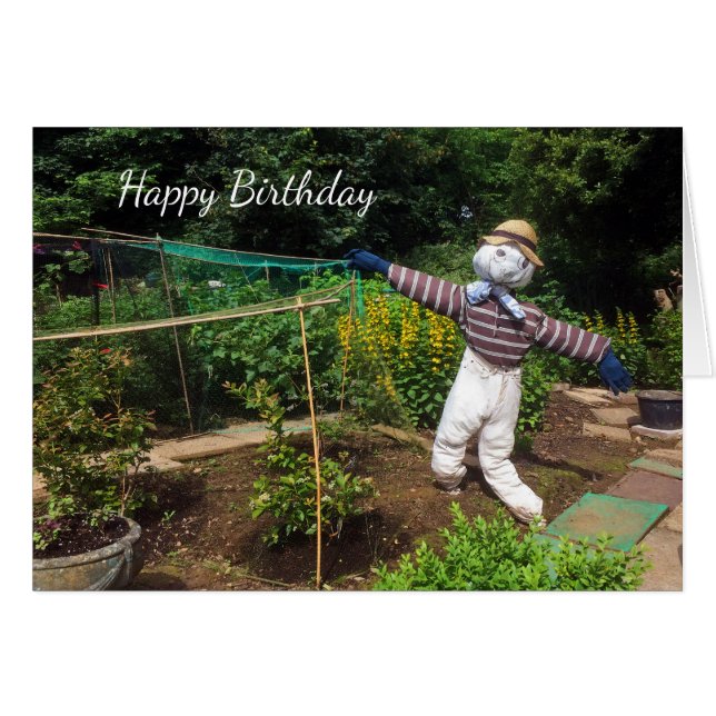 Cartão Espantalho engraçado (Frente Horizontal)