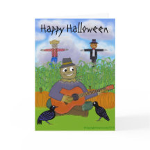 Espantalho que joga a guitarra