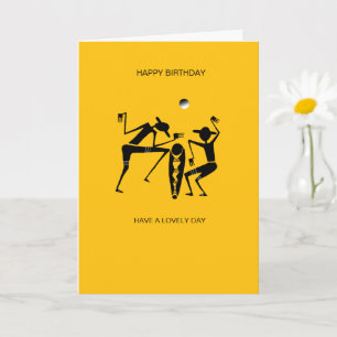 Cartão Espantoso Silhouette Dancers Orange Birthday