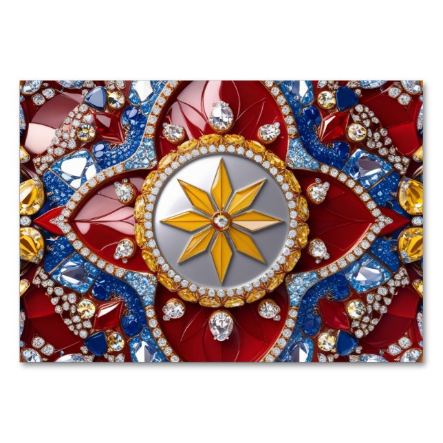 Cartão especial de mesa com cores colombianas (Frente)