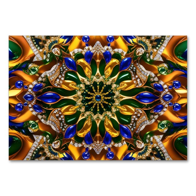 Cartão especial de mesa com cores do Brasil (Frente)