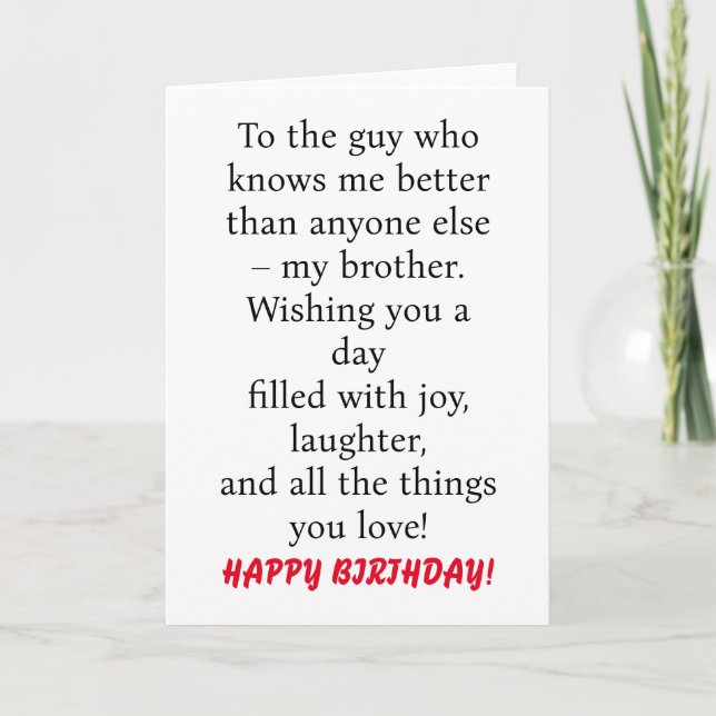 CARTÃO ESPECIAL PARA ANIVERSÁRIO DO IRMÃO ESPECIAL (Frente)