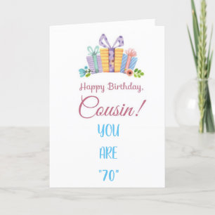 CARTÃO ESPECIAL PARA O ANIVERSÁRIO "70" DE COUSIN