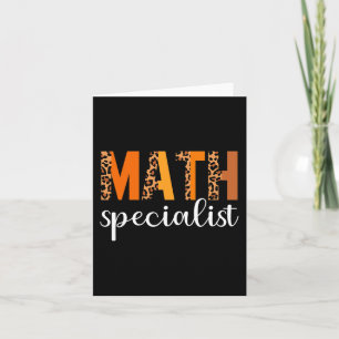 Cartão Especialista em Matemática Leopard Dia de Ação de 