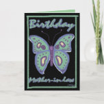 Cartão Específico da família do aniversário da borboleta<br><div class="desc">Uma borboleta bonita para a criação bonita em sua vida. Design original pelo preto de Christie das criações do coração.</div>