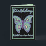 Cartão Específico da família do aniversário da borboleta<br><div class="desc">Uma borboleta bonita para a criação bonita em sua vida. Design original pelo preto de Christie das criações do coração.</div>