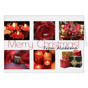 Cartão específico do Estado do Alabama vermelho, p