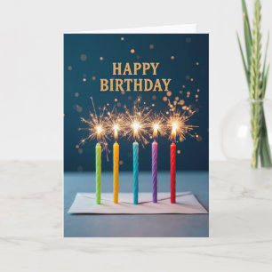 Cartão Espelhante de Desejo de Aniversário