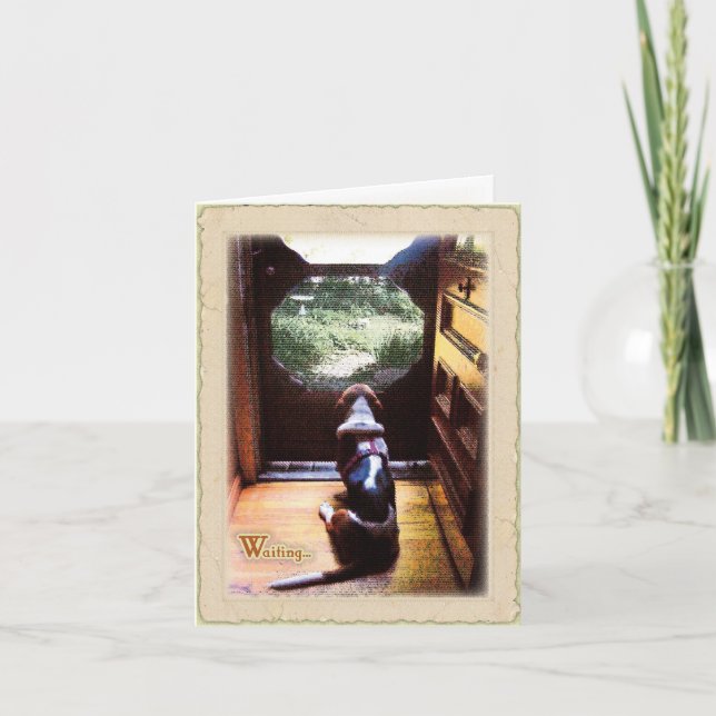 Cartão Espera de Basset Hound (Frente)