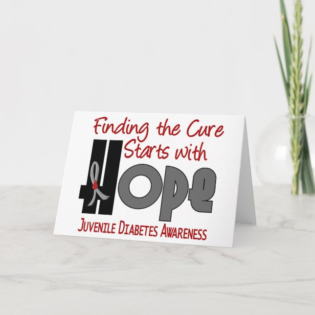 Cartão ESPERANÇA 4 do diabetes juvenil (Frente)