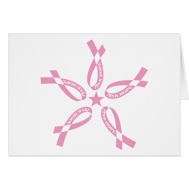 Cartão Esperança cor-de-rosa (Frente Horizontal)