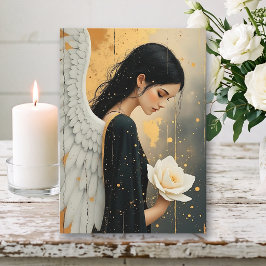 Cartão Esperança e Encorajamento | Anjo e Rosa Lindos