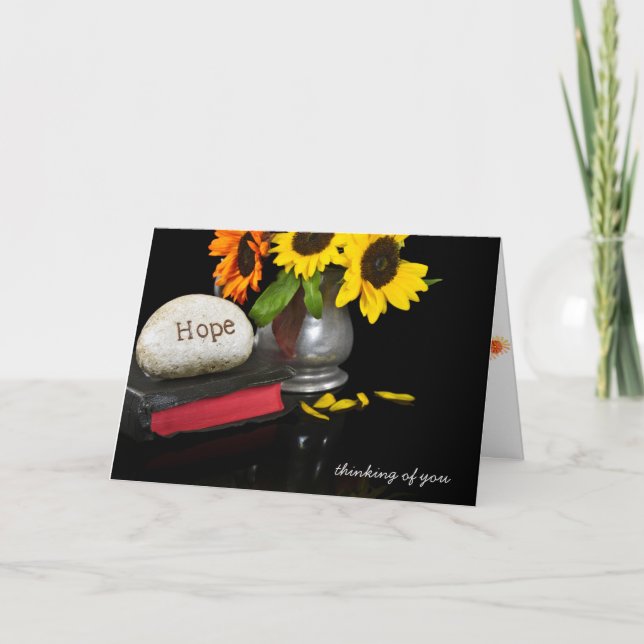 Cartão esperança gravada em pedra na Bíblia (Frente)