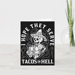 Cartão Esperança Masculina Servir Tacos No Inferno Dia Da