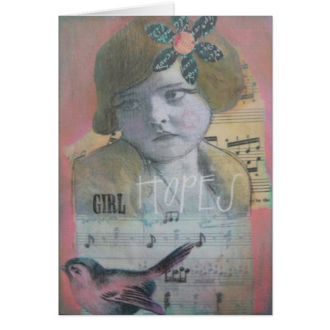 Cartão Esperanças da menina (Frente)