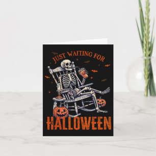 Cartão Esperando pelo esqueleto do Halloween, parte do Ha