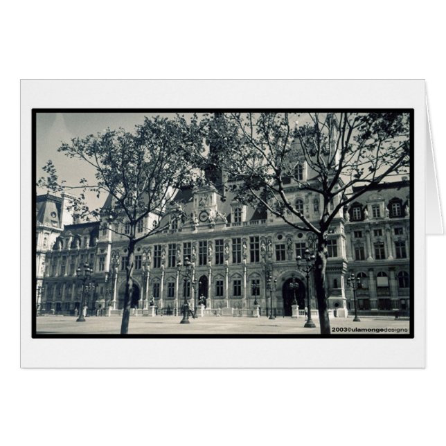 Cartão Esperando por você... em Hôtel de Ville. (Frente Horizontal)