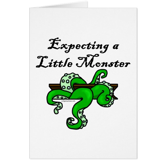 Cartão Esperando um monstro pequeno (Frente)