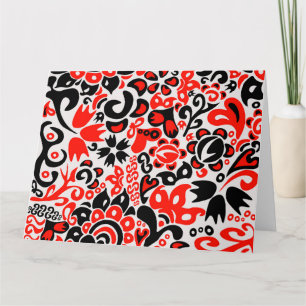 Cartão Espetáculo floral de arte popular ucraniana 