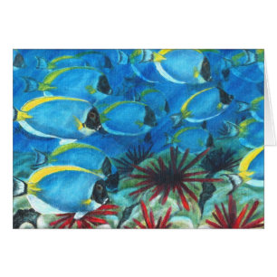 Cartão Espigas azuis pulverizadas