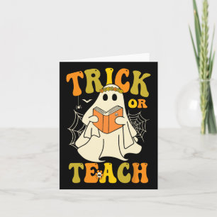 Cartão Espinho Ou Ensino Do Ensino Do Halloween Retro Fan