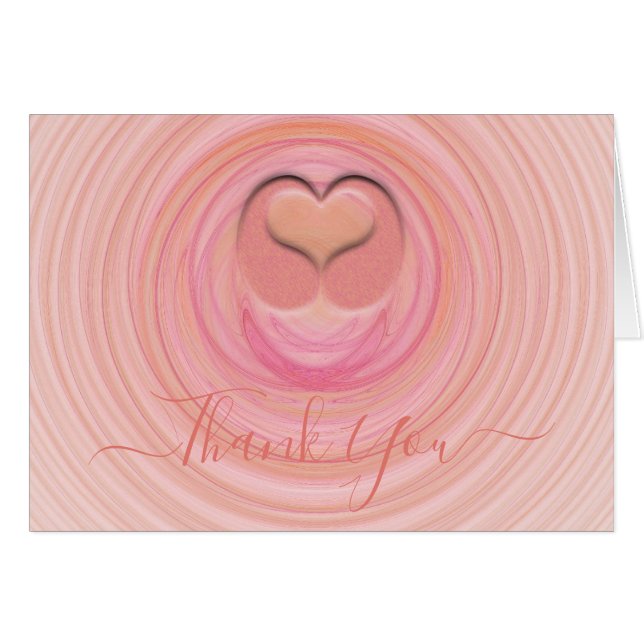 Cartão Espirales Pastel Chic Coração 3D Personalizado Por (Frente horizontal)
