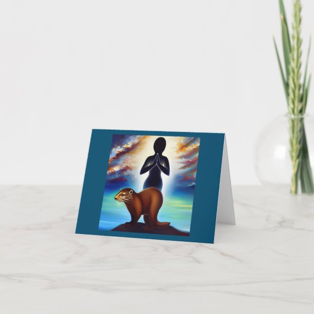 Cartão Espírito Animal Otter 3 (Frente)