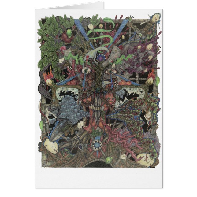 Cartão Espírito do Shaman - Burp da colagem da alma (Frente)