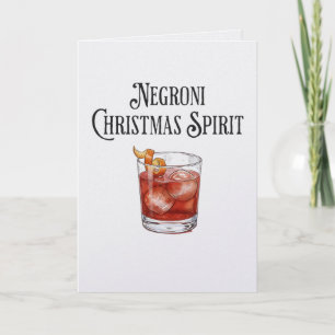 Cartão Espírito Natalino Divertido Negroni Coquetel de Fi