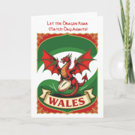 Cartão Espírito Puro do Rugby Motivo do Dragão Vermelho