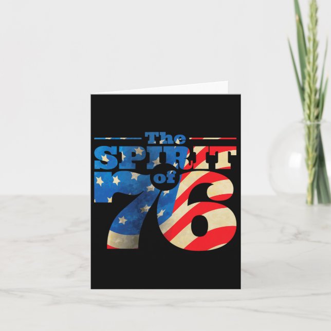 Cartão Espírito Retro De 76 De 4 De Julho (Frente)