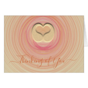Cartão Espíritos abstrato pensando em você e coração 3D
