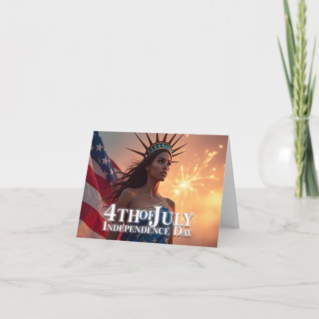 Cartão Esplêndido Design de 4 de Julho - Fogos de Artifíc (Frente)