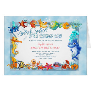 Cartão Esplish Splash Girl Single Oitavo Aniversário da 