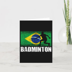 Cartão Esporte Badminton, Bandeira Retro Brasil, Brasilei