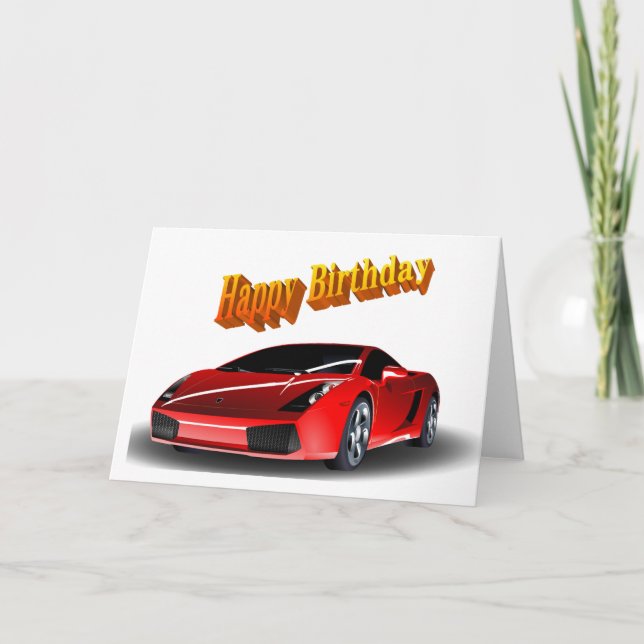 Cartão Esporte Carro Feliz Aniversário (Frente)