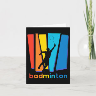 Cartão Esportes Coloridos De Arte De Badminton Shuttle