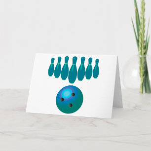 Cartão Esportes de bola de boliche e alça